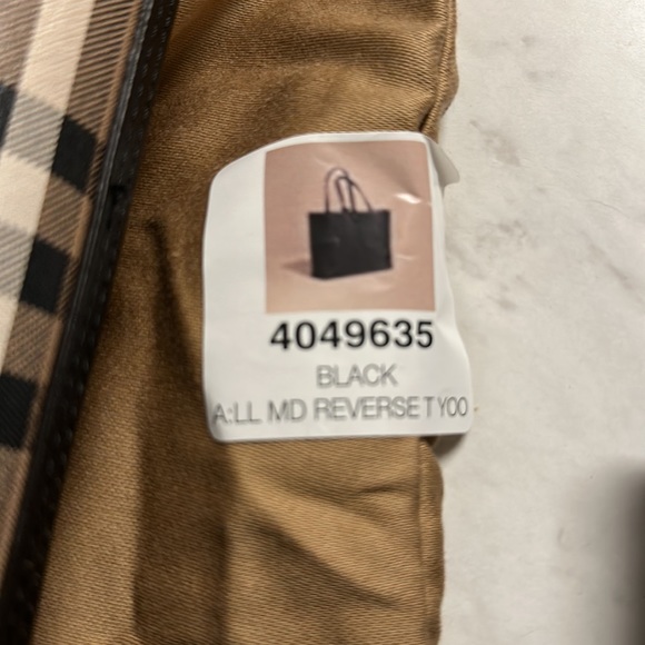 Burberry Reversible Check Leather Haymarket Tote - Picture 3 of 6
